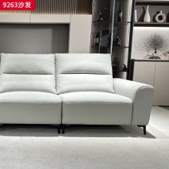 千匠一品 现代风格 生态真皮+高密度海绵+实木框架+五金脚 时尚大气沙发9263-J