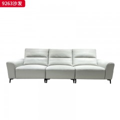 千匠一品 现代风格 生态真皮+高密度海绵+实木框架+五金脚 时尚大气沙发9263-J