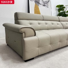 千匠一品 现代风格 生态真皮+高密度海绵+实木框架 时尚大气沙发9265-J