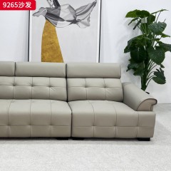 千匠一品 现代风格 生态真皮+高密度海绵+实木框架 时尚大气沙发9265-J