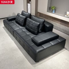千匠一品 现代风格 生态真皮+高密度海绵+实木框架 时尚大气沙发9266-J