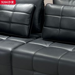 千匠一品 现代风格 生态真皮+高密度海绵+实木框架 时尚大气沙发9266-J