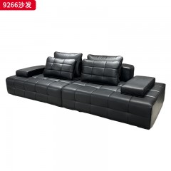 千匠一品 现代风格 生态真皮+高密度海绵+实木框架 时尚大气沙发9266-J