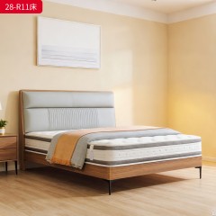 千匠一品 现代风格 仿真皮面料+多层实木板+高回弹海绵+橡木床板+五金脚 时尚简约床28-R11-L