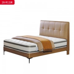 千匠一品 现代风格 仿真皮面料+多层实木板+高回弹海绵+橡木床板+五金脚 时尚简约床28-R12-L