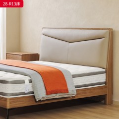 千匠一品 现代风格 仿真皮面料+多层实木板+高回弹海绵+橡木床板+五金脚 时尚简约床28-R13-L