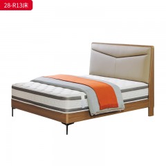 千匠一品 现代风格 仿真皮面料+多层实木板+高回弹海绵+橡木床板+五金脚 时尚简约床28-R13-L