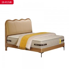 千匠一品 现代风格 仿真皮面料+多层实木板+高回弹海绵+橡木床板+五金脚 时尚简约床28-R15-L