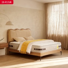 千匠一品 现代风格 仿真皮面料+多层实木板+高回弹海绵+橡木床板+五金脚 时尚简约床28-R15-L