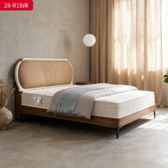 千匠一品 现代风格 仿真皮面料+多层实木板+高回弹海绵+橡木床板+五金脚 时尚简约床28-R18-L