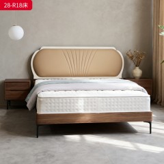千匠一品 现代风格 仿真皮面料+多层实木板+高回弹海绵+橡木床板+五金脚 时尚简约床28-R18-L
