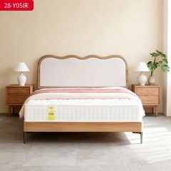 千匠一品 现代风格 仿真皮面料+多层实木板+高回弹海绵+橡木床板+五金脚 时尚简约床28-Y05-L