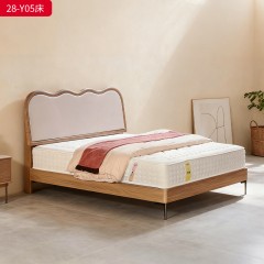 千匠一品 现代风格 仿真皮面料+多层实木板+高回弹海绵+橡木床板+五金脚 时尚简约床28-Y05-L