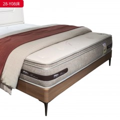 千匠一品 现代风格 多层实木板+木饰面+烤漆+橡木床板+五金脚 时尚简约床28-Y06-L