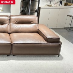 千匠一品 现代风格 全真皮+羽绒填充+实木框架+五金脚 时尚简约沙发8806-L