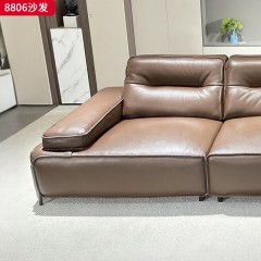 千匠一品 现代风格 全真皮+羽绒填充+实木框架+五金脚 时尚简约沙发8806-L