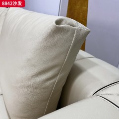 千匠一品 现代风格 生态真皮+羽绒填充+实木框架 时尚简约沙发8842-L