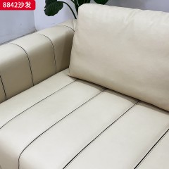 千匠一品 现代风格 生态真皮+羽绒填充+实木框架 时尚简约沙发8842-L
