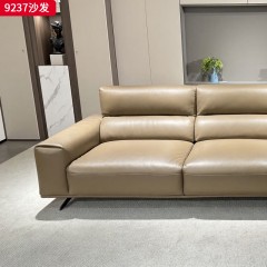 千匠一品 现代风格 头层真皮+羽绒填充+实木框架+五金脚 时尚简约沙发9237-L