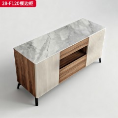 千匠一品 现代风格 岩板+实木板+环保密度板+五金脚 时尚简约餐边柜28-F120-L