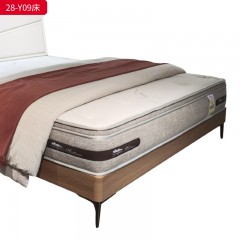 千匠一品 现代风格 多层实木板+木饰面+烤漆+橡木床板+五金脚 时尚简约床28-Y09-L