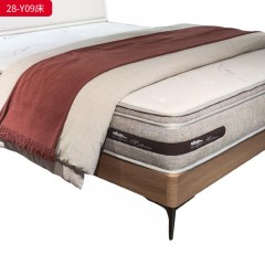 千匠一品 现代风格 多层实木板+木饰面+烤漆+橡木床板+五金脚 时尚简约床28-Y09-L