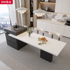 千匠一品 现代风格  实木多层板+12mm岩板面+挂边岩板+公牛插座 时尚大气岛台808-J