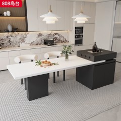 千匠一品 现代风格  实木多层板+12mm岩板面+挂边岩板+公牛插座 时尚大气岛台808-J