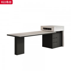 千匠一品 现代风格 全实木夹板+烤漆+岩板+承托板+公牛插座（含茶炉） 时尚大气岛台822-J