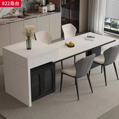 千匠一品 现代风格 全实木夹板+烤漆+岩板+承托板+公牛插座（含茶炉） 时尚大气岛台822-J