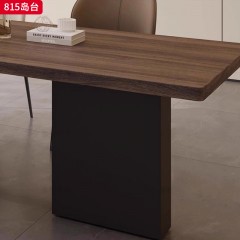 千匠一品 中古侘寂风格 全实木夹板+岩板+公牛插座（含茶炉） 时尚大气岛台815-J