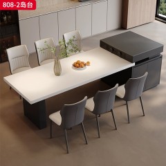 千匠一品 现代风格 实木多层板+12mm岩板面+挂边岩板+公牛插座 时尚简约岛台808-2-L