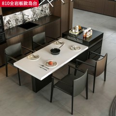 千匠一品 现代风格 实木多层板+12mm岩板面+挂边岩板+公牛插座+不锈钢五金 时尚简约岛台810-L