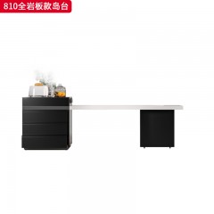 千匠一品 现代风格 实木多层板+12mm岩板面+挂边岩板+公牛插座+不锈钢五金 时尚简约岛台810-L