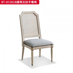 【精品】千匠一品 美式风格 香蕉木+素色棉麻布 时尚大气建筑餐椅BT-DC301A BT-DC301B-J