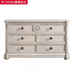 【精品】千匠一品 美式风格 橡胶木贴水曲柳木皮+环保人造板 时尚大气建筑妆台BT-DE301-J