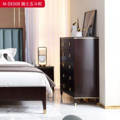 【精品】千匠一品 美式轻奢风格 主材桃花芯木+辅材进口橡胶木+五金拉手 时尚大气骑士五斗柜M-DE608-J