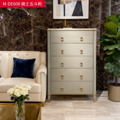 【精品】千匠一品 美式轻奢风格 主材桃花芯木+辅材进口橡胶木+五金拉手 时尚大气骑士五斗柜M-DE608-J