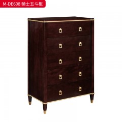【精品】千匠一品 美式轻奢风格 主材桃花芯木+辅材进口橡胶木+五金拉手 时尚大气骑士五斗柜M-DE608-J