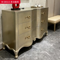 【精品】千匠一品 美式轻奢风格 桃花芯木贴皮+自闭滑轨+手工贴金箔工艺 时尚大气亲密关系多功能柜M-DE613-J