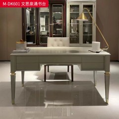 【精品】千匠一品 美式轻奢风格 主材桃花芯木+辅材进口橡胶木+五金拉手 古典大气文思泉涌书台M-DK601-J