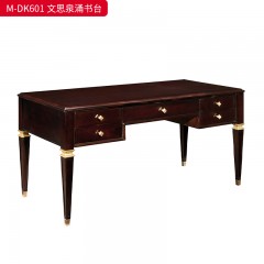 【精品】千匠一品 美式轻奢风格 主材桃花芯木+辅材进口橡胶木+五金拉手 古典大气文思泉涌书台M-DK601-J