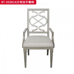 【精品】千匠一品 美式风格 橡胶木+素色棉麻布 时尚大气餐椅BT-DE001-L