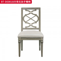 【精品】千匠一品 美式风格 橡胶木+素色棉麻布 时尚大气餐椅BT-DE001-L