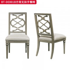 【精品】千匠一品 美式风格 橡胶木+素色棉麻布 时尚大气餐椅BT-DE001-L