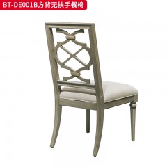 【精品】千匠一品 美式风格 橡胶木+素色棉麻布 时尚大气餐椅BT-DE001-L