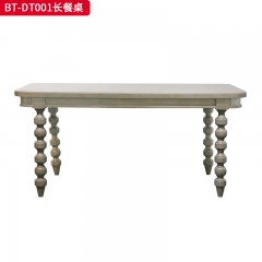 【精品】千匠一品 美式风格 橡胶木贴水曲柳木皮+环保人造板 时尚大气长餐桌BT-DT001-L