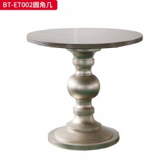 【精品】千匠一品 美式风格 橡胶木贴水曲柳木皮+环保人造板 时尚大气圆茶几BT-ET002-L