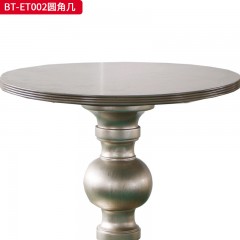 【精品】千匠一品 美式风格 橡胶木贴水曲柳木皮+环保人造板 时尚大气圆茶几BT-ET002-L