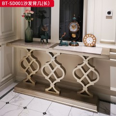 【精品】千匠一品 美式风格 橡胶木贴水曲柳木皮+环保人造板 时尚大气沙发背几BT-SD001-L